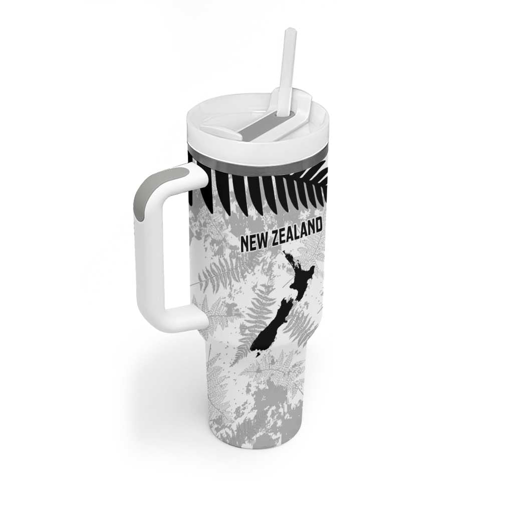 Custom New Zealand Silver Fern Football Tumbler With Handle Go Aotearoa Grunge White - Vibe Hoodie
