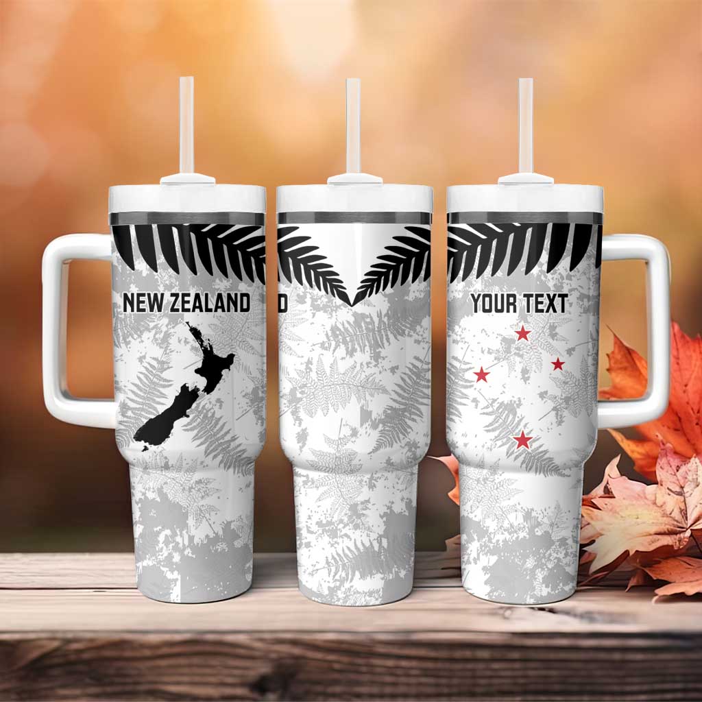 Custom New Zealand Silver Fern Football Tumbler With Handle Go Aotearoa Grunge White - Vibe Hoodie