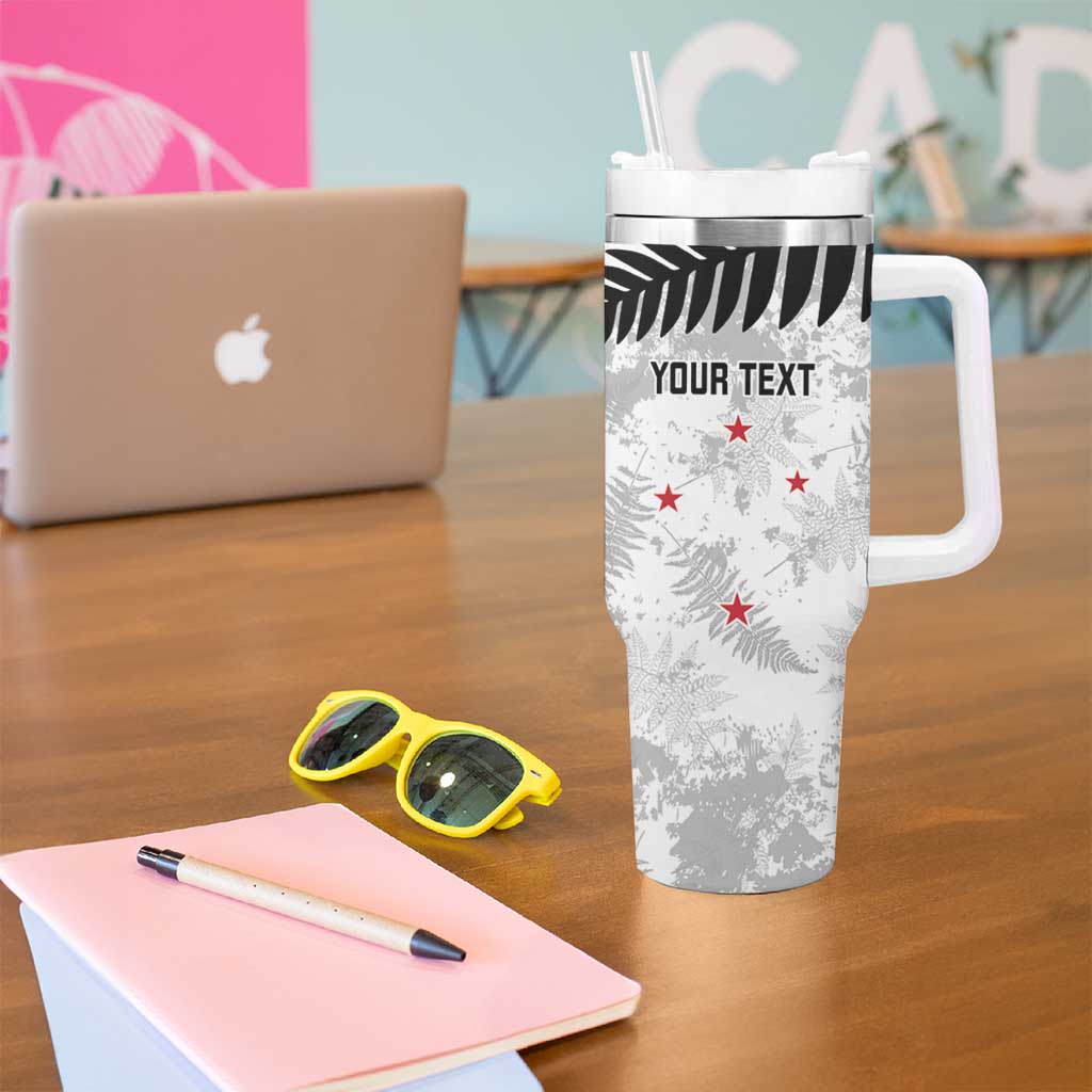 Custom New Zealand Silver Fern Football Tumbler With Handle Go Aotearoa Grunge White - Vibe Hoodie