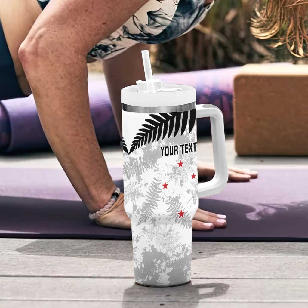 Custom New Zealand Silver Fern Football Tumbler With Handle Go Aotearoa Grunge White - Vibe Hoodie