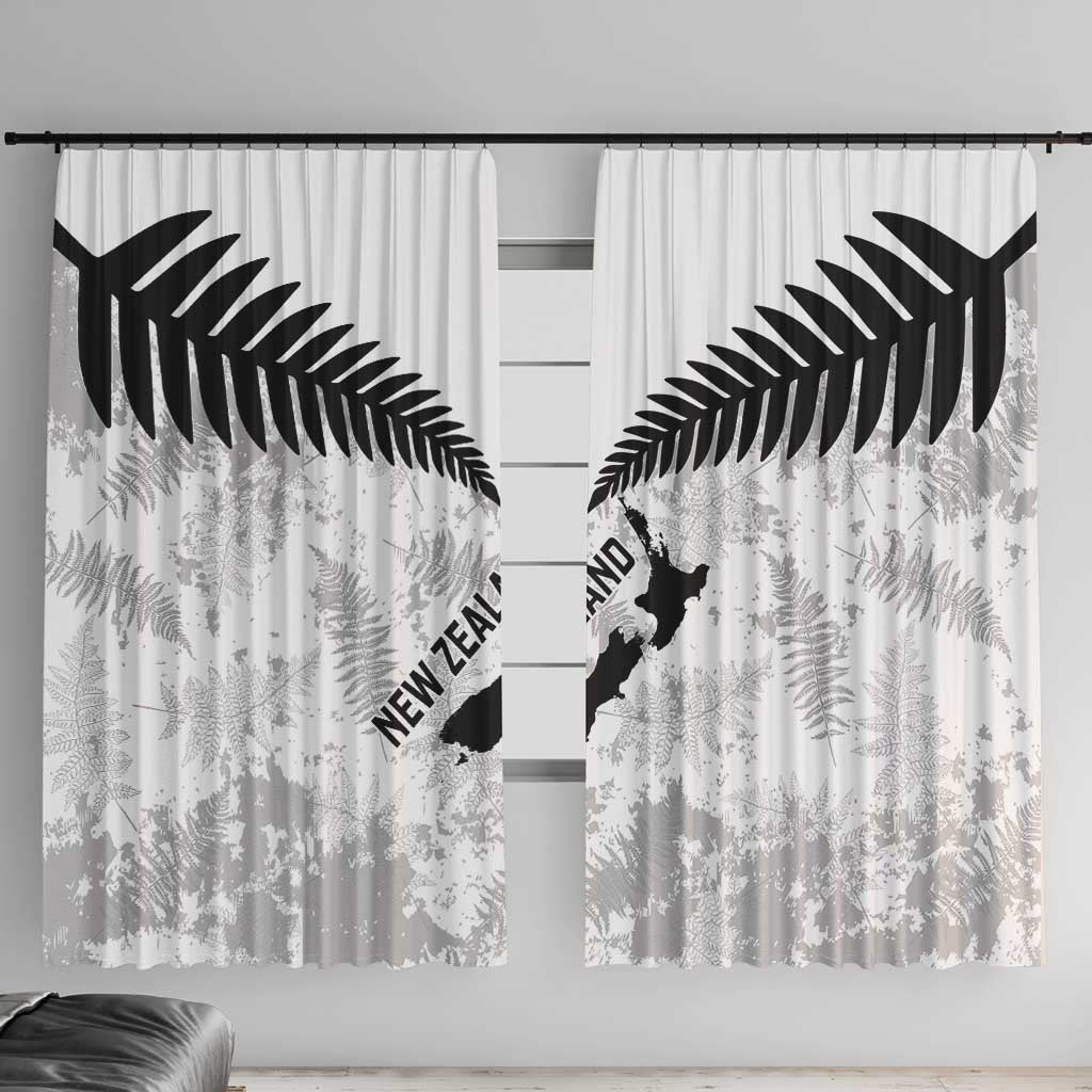 Custom New Zealand Silver Fern Football Window Curtain Go Aotearoa Grunge White - Vibe Hoodie