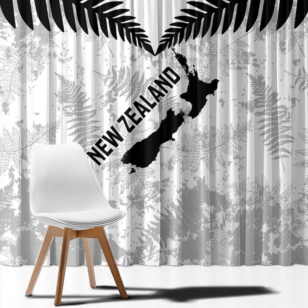 Custom New Zealand Silver Fern Football Window Curtain Go Aotearoa Grunge White - Vibe Hoodie