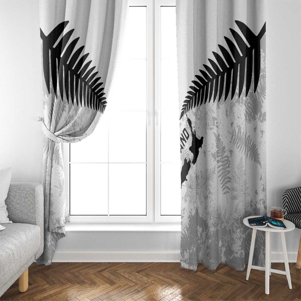 Custom New Zealand Silver Fern Football Window Curtain Go Aotearoa Grunge White - Vibe Hoodie