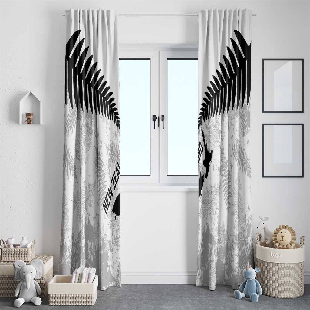 Custom New Zealand Silver Fern Football Window Curtain Go Aotearoa Grunge White - Vibe Hoodie