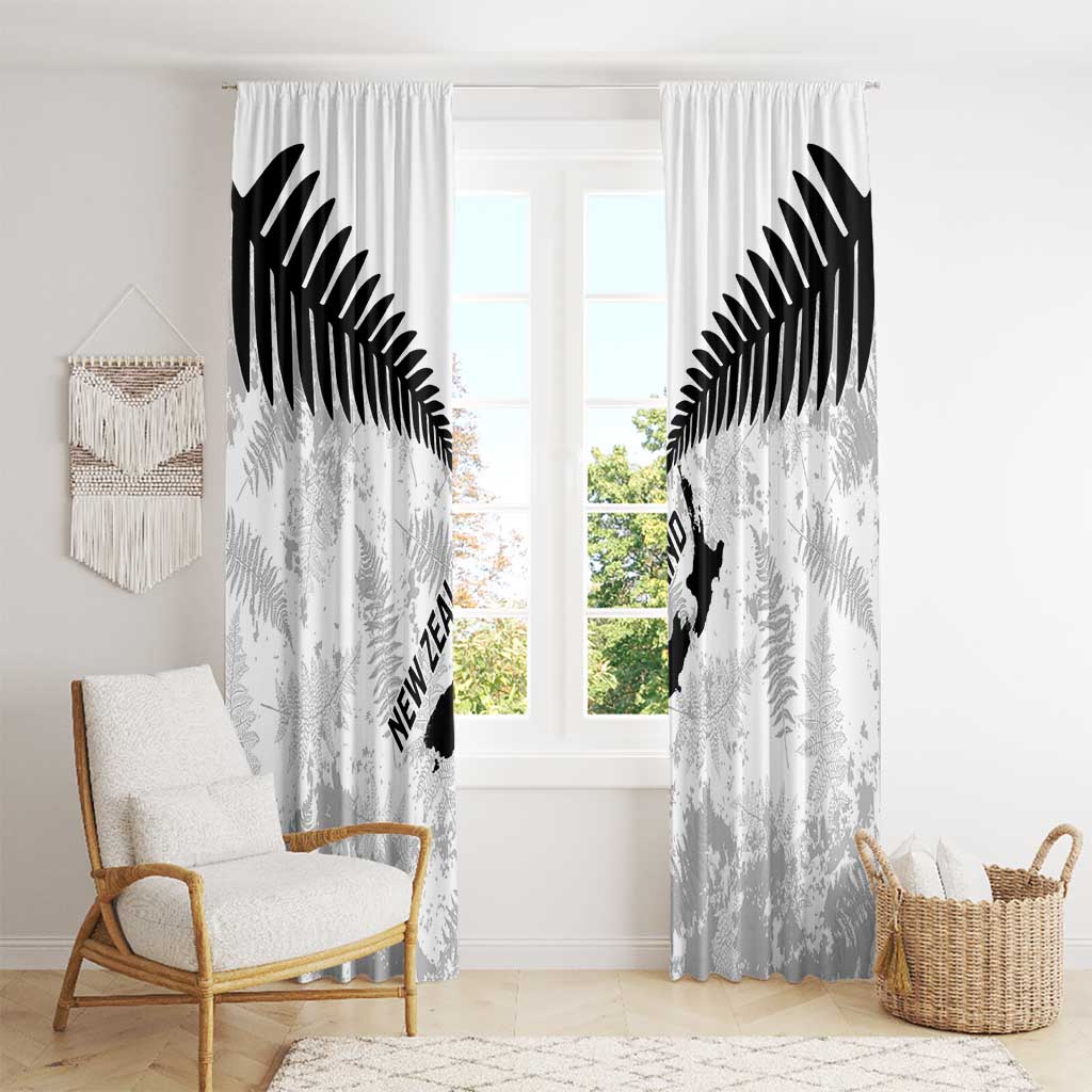 Custom New Zealand Silver Fern Football Window Curtain Go Aotearoa Grunge White - Vibe Hoodie