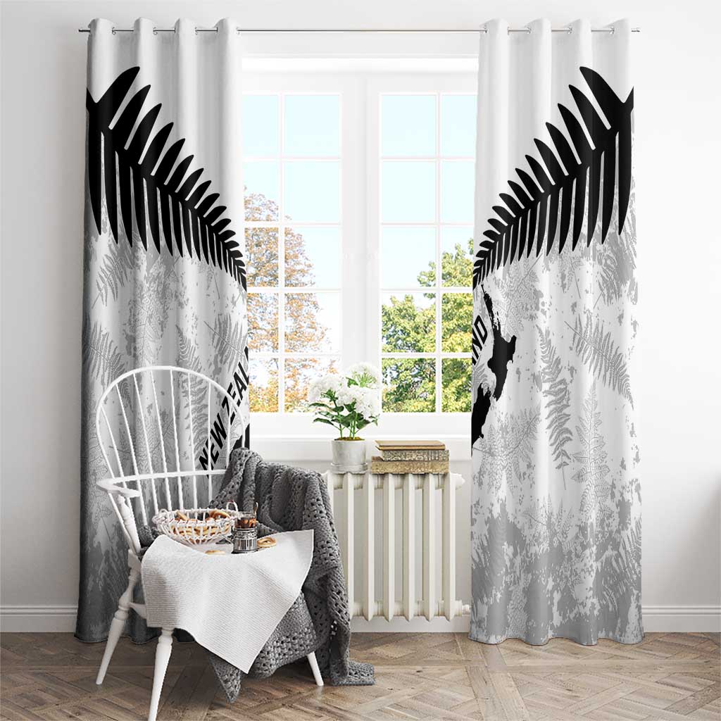 Custom New Zealand Silver Fern Football Window Curtain Go Aotearoa Grunge White - Vibe Hoodie