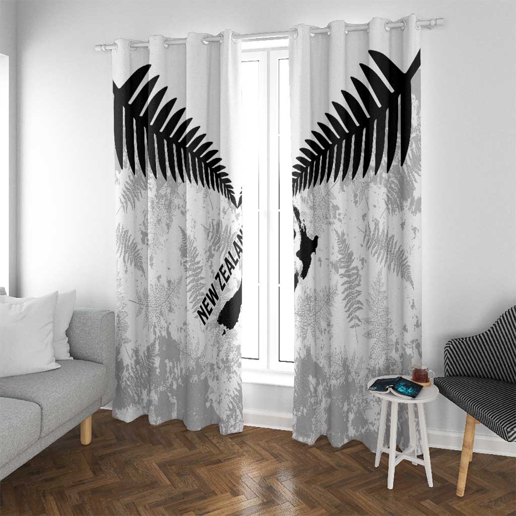 Custom New Zealand Silver Fern Football Window Curtain Go Aotearoa Grunge White - Vibe Hoodie