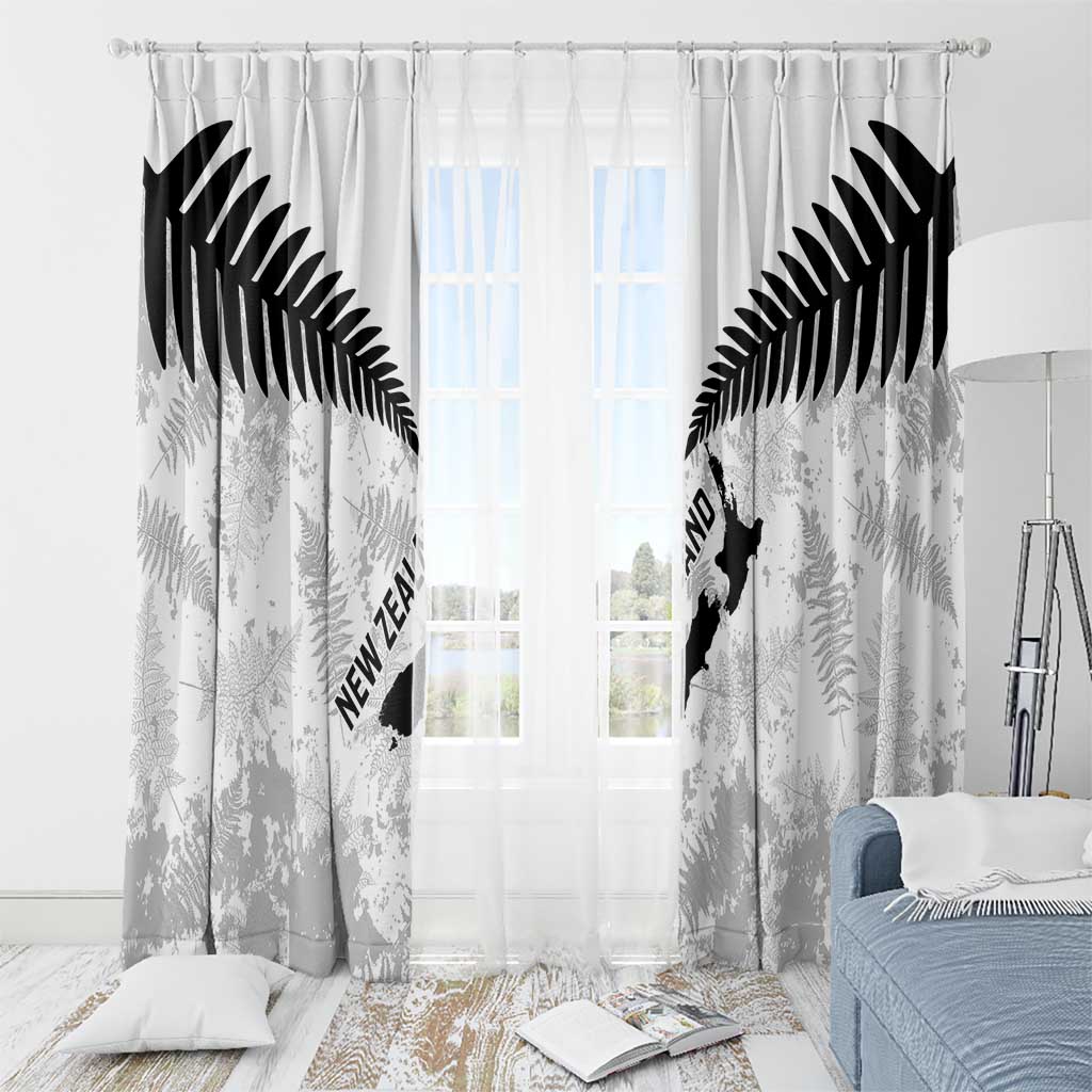 Custom New Zealand Silver Fern Football Window Curtain Go Aotearoa Grunge White - Vibe Hoodie