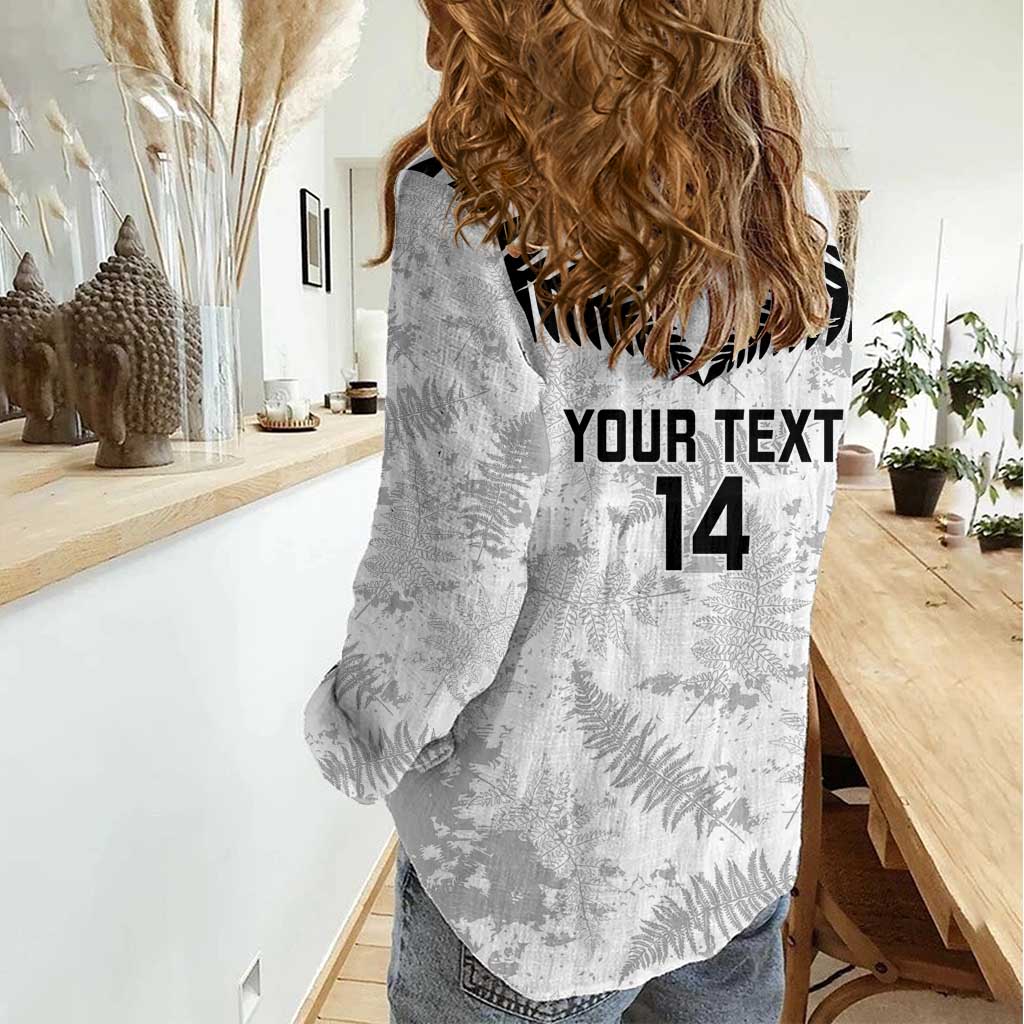 Custom New Zealand Silver Fern Football Women Casual Shirt Go Aotearoa Grunge White - Vibe Hoodie
