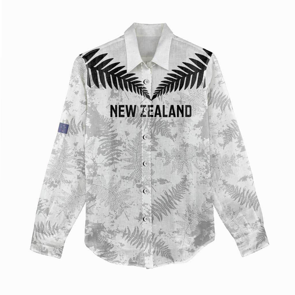 Custom New Zealand Silver Fern Football Women Casual Shirt Go Aotearoa Grunge White - Vibe Hoodie