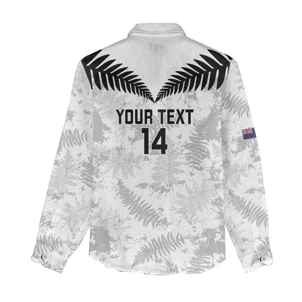 Custom New Zealand Silver Fern Football Women Casual Shirt Go Aotearoa Grunge White - Vibe Hoodie