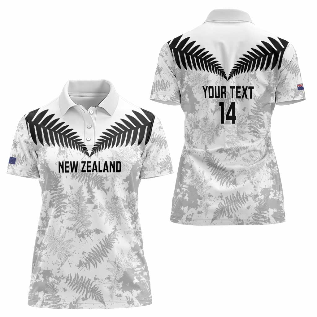 Custom New Zealand Silver Fern Football Women Polo Shirt Go Aotearoa Grunge White - Vibe Hoodie