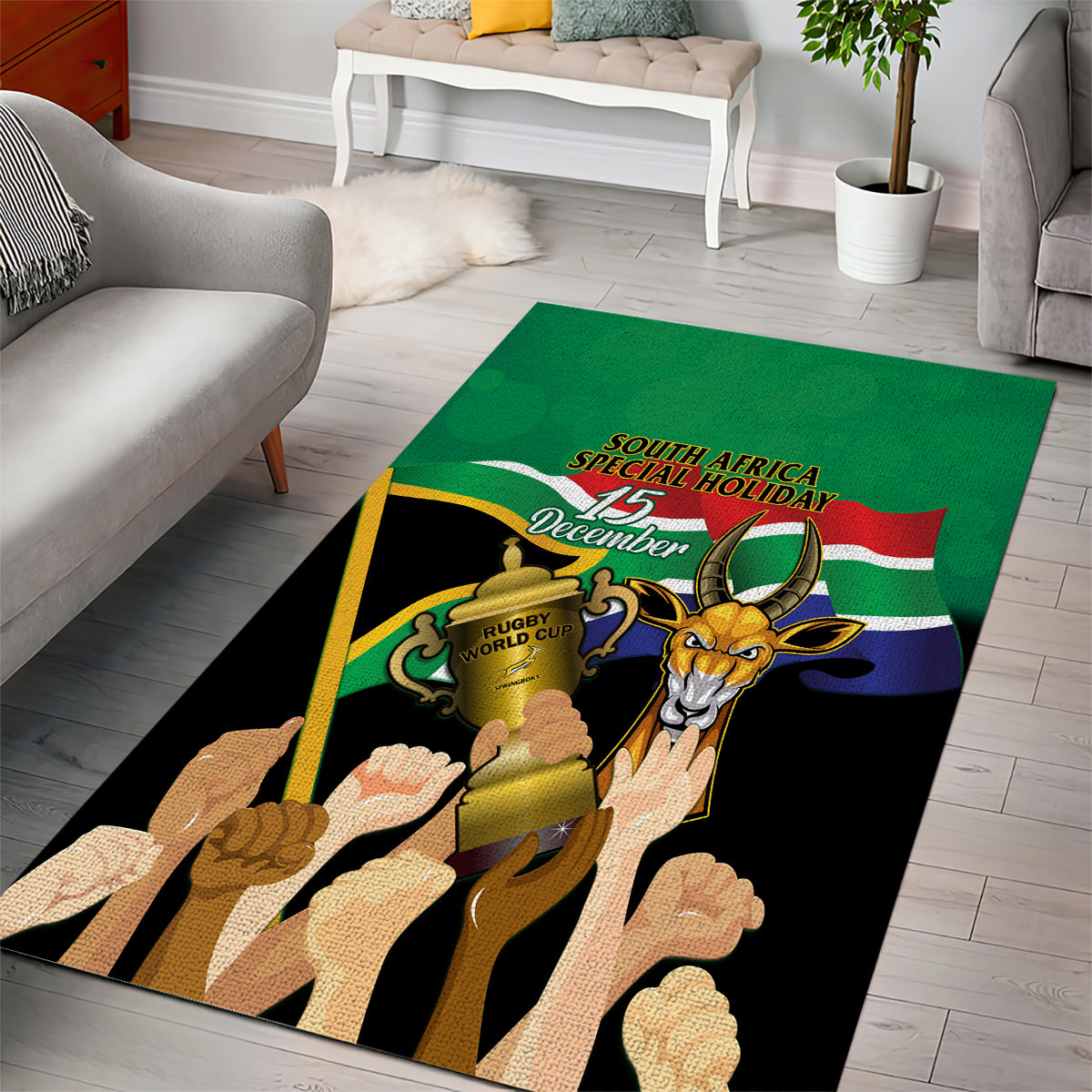 South Africa Special Holiday Area Rug Springboks Champions Celebration Rugby Is My Soul - Vibe Hoodie Shop