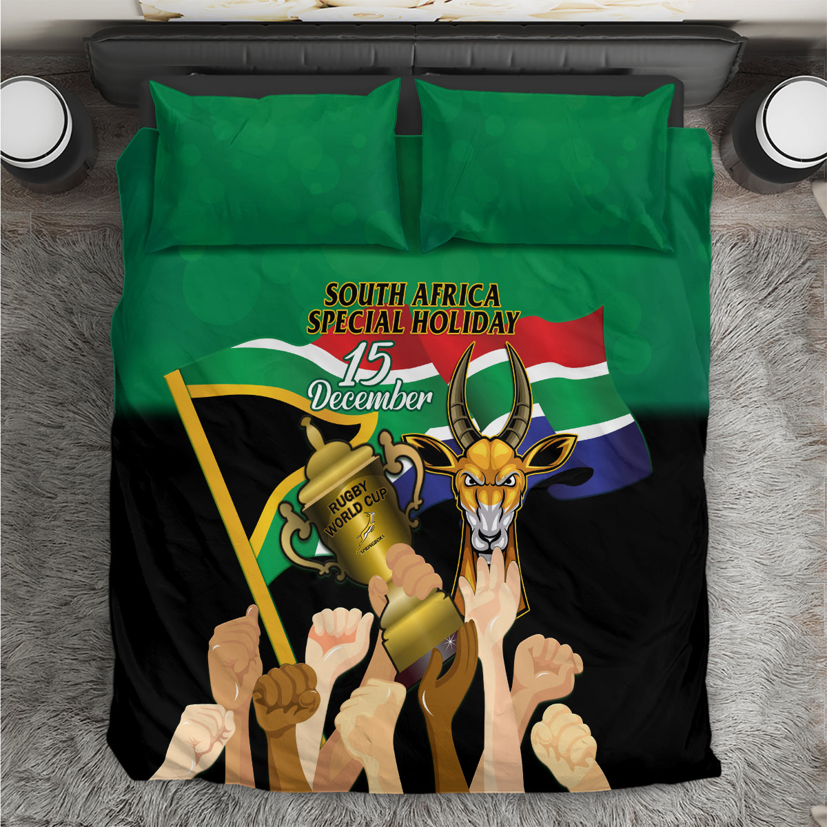 South Africa Special Holiday Bedding Set Springboks Champions Celebration Rugby Is My Soul - Vibe Hoodie Shop