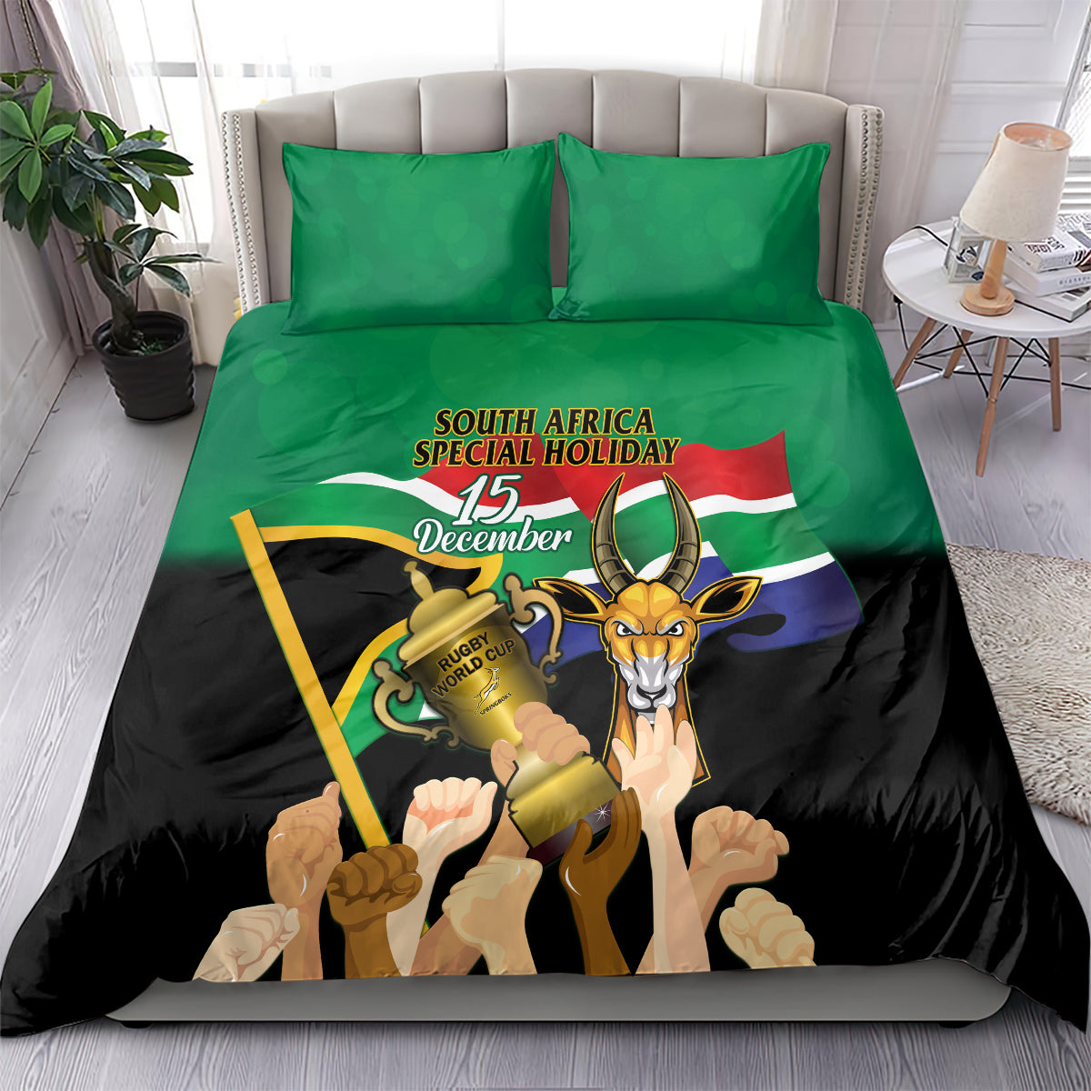 South Africa Special Holiday Bedding Set Springboks Champions Celebration Rugby Is My Soul - Vibe Hoodie Shop