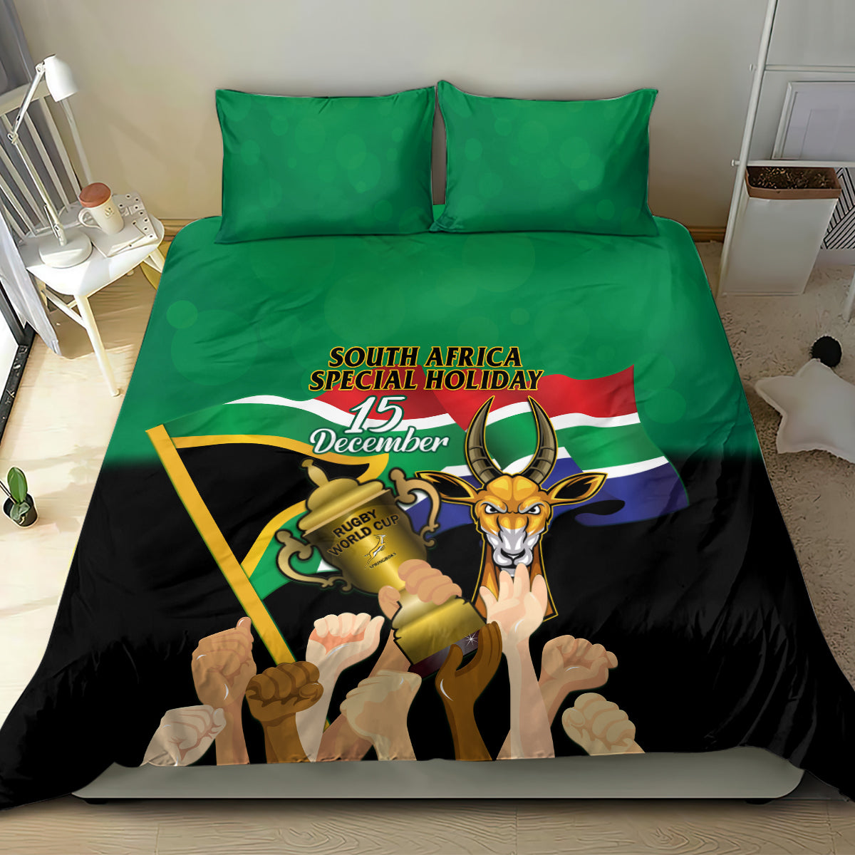 South Africa Special Holiday Bedding Set Springboks Champions Celebration Rugby Is My Soul - Vibe Hoodie Shop