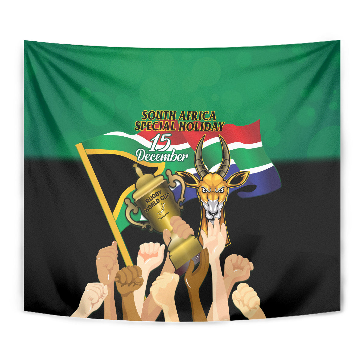 South Africa Special Holiday Tapestry Springboks Champions Celebration Rugby Is My Soul - Vibe Hoodie Shop