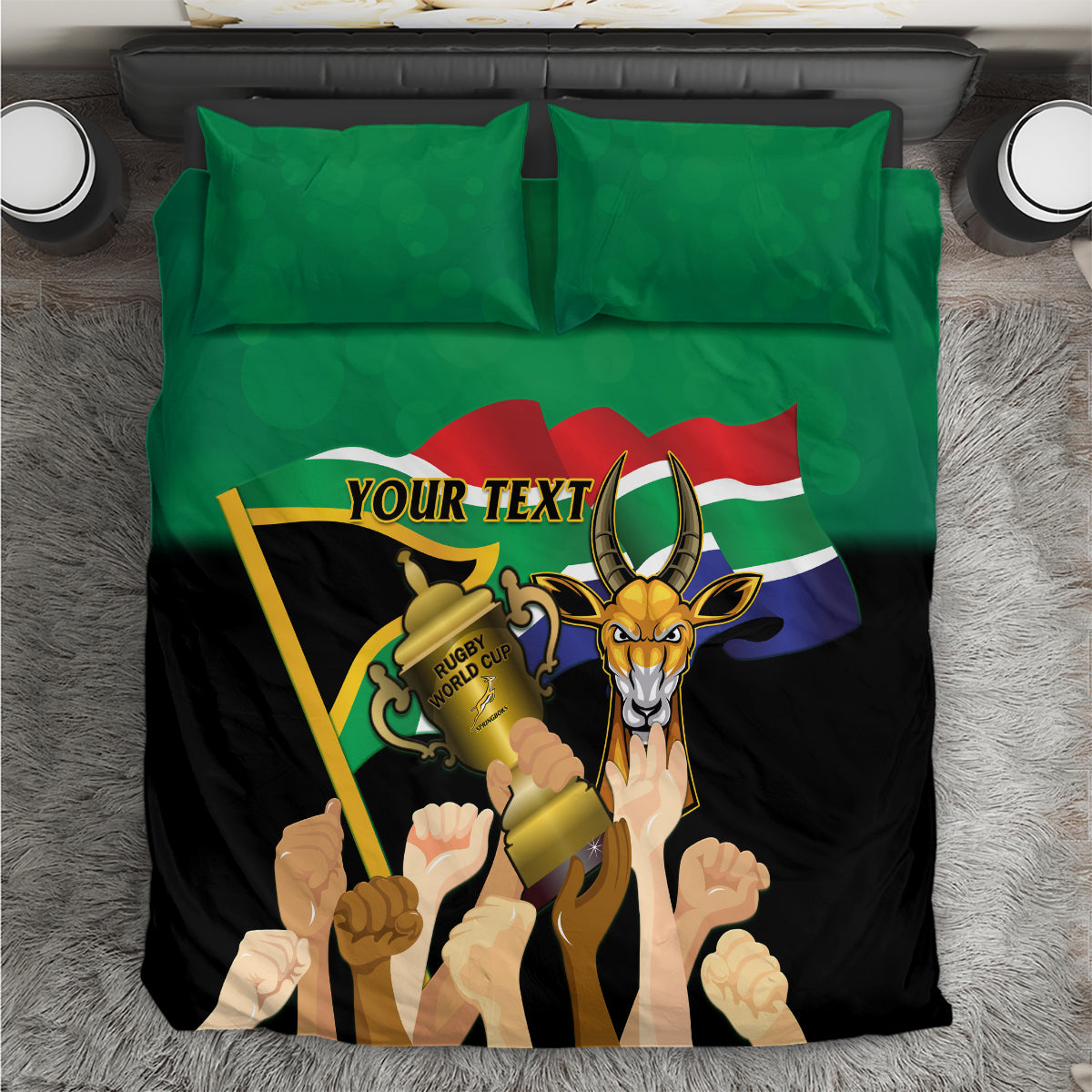 Personalised South Africa Special Holiday Bedding Set Springboks Champions Celebration Rugby Is My Soul - Vibe Hoodie Shop