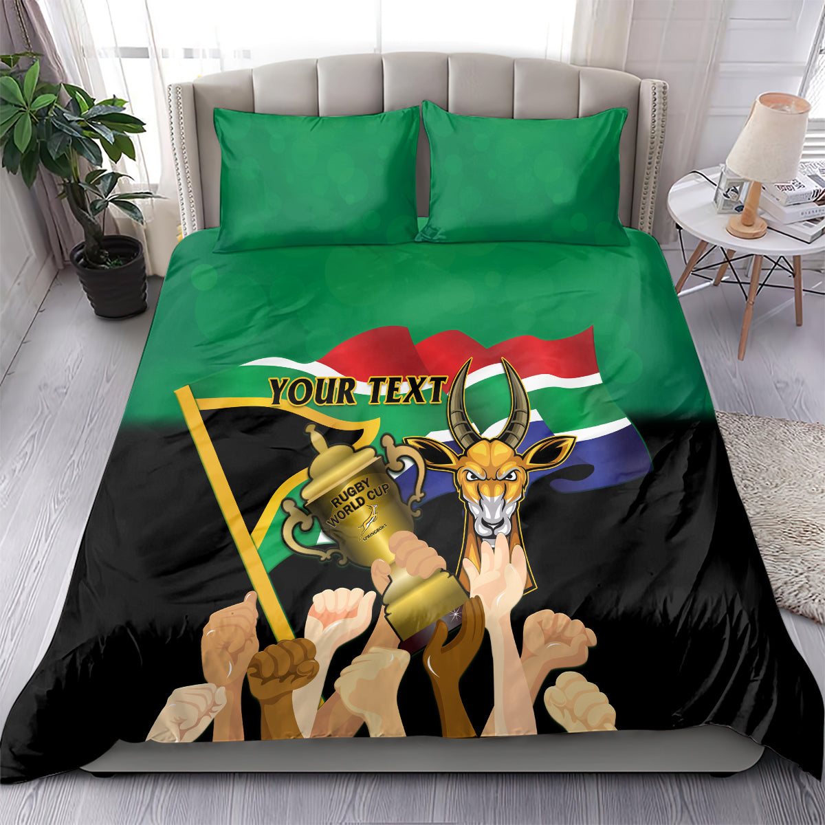 Personalised South Africa Special Holiday Bedding Set Springboks Champions Celebration Rugby Is My Soul - Vibe Hoodie Shop