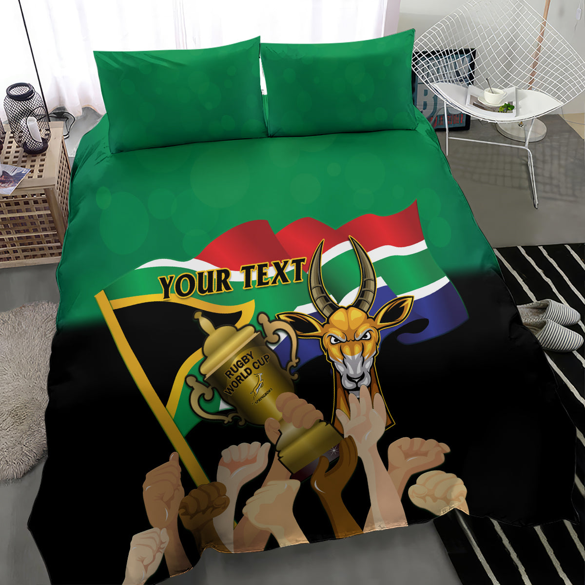 Personalised South Africa Special Holiday Bedding Set Springboks Champions Celebration Rugby Is My Soul - Vibe Hoodie Shop