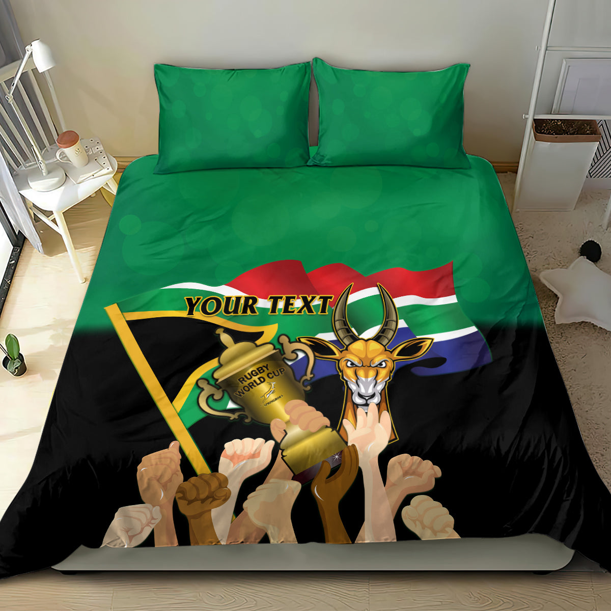 Personalised South Africa Special Holiday Bedding Set Springboks Champions Celebration Rugby Is My Soul - Vibe Hoodie Shop