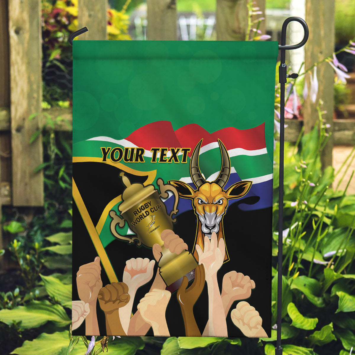 Personalised South Africa Special Holiday Garden Flag Springboks Champions Celebration Rugby Is My Soul - Vibe Hoodie Shop