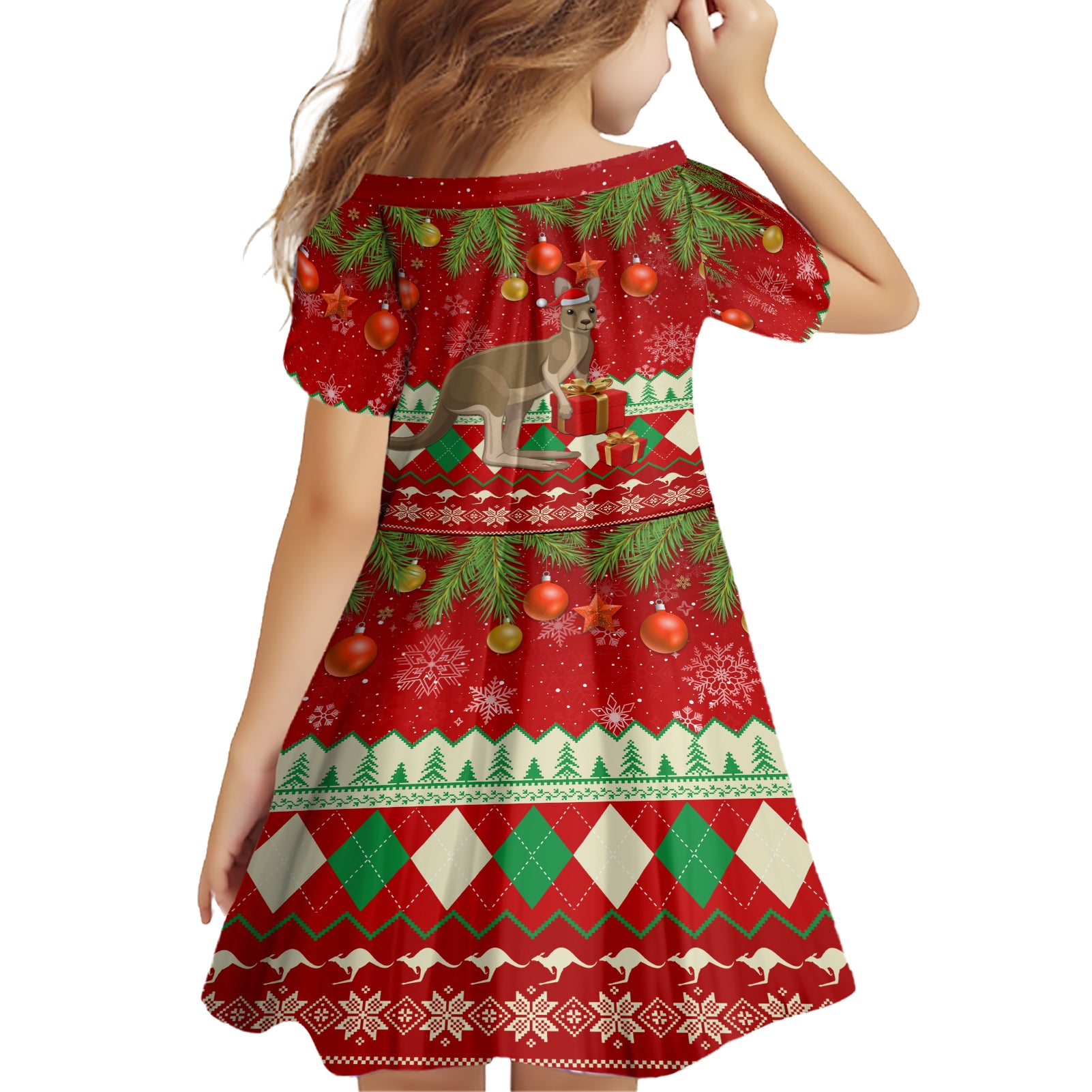 australia-christmas-family-matching-short-sleeve-bodycon-dress-and-hawaiian-shirt-aussie-kangaroo-santa-merry-xmas