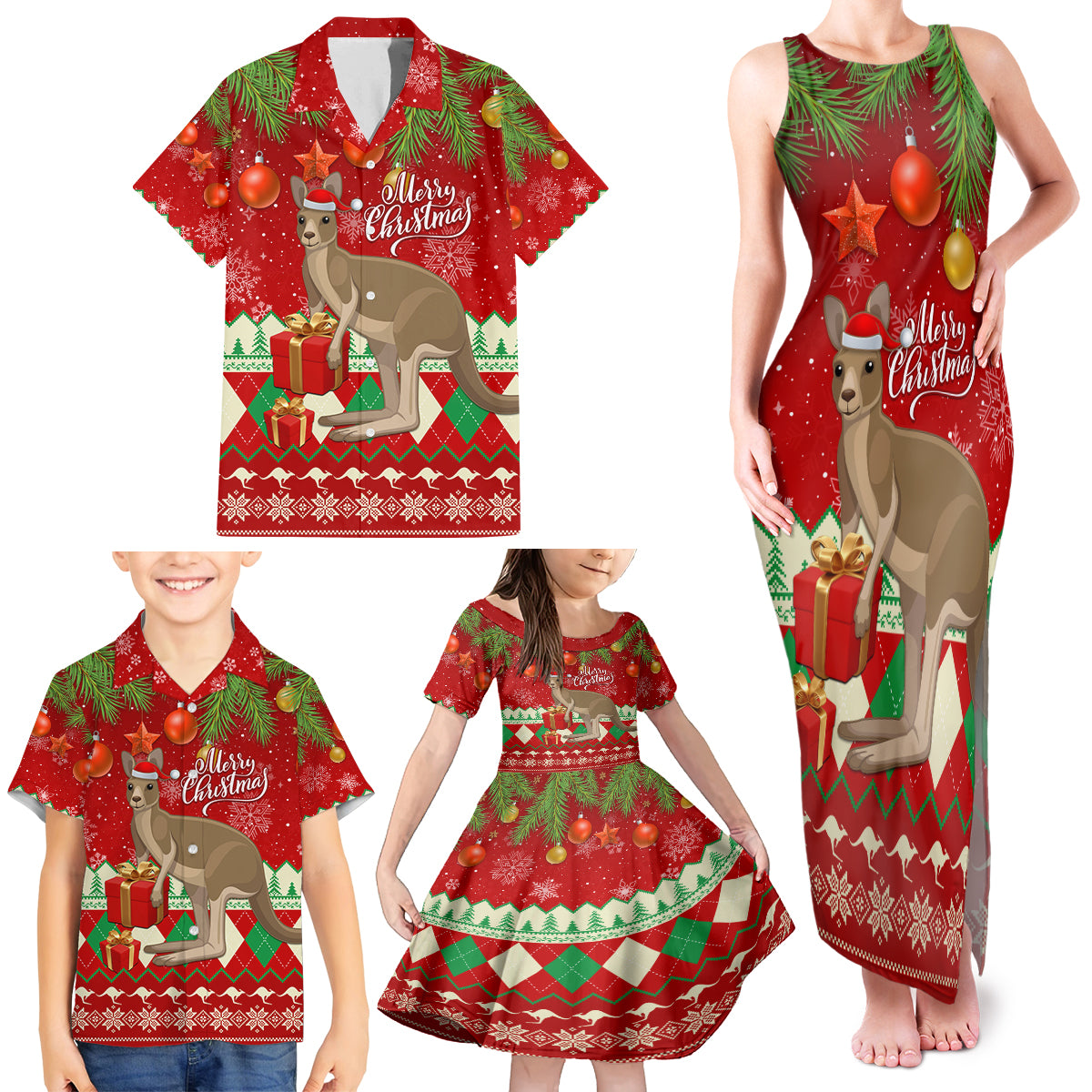 australia-christmas-family-matching-tank-maxi-dress-and-hawaiian-shirt-aussie-kangaroo-santa-merry-xmas