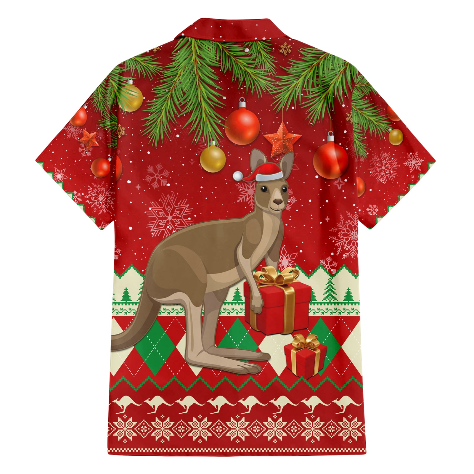 Australia Christmas Hawaiian Shirt Aussie Kangaroo Santa Merry Xmas - Vibe Hoodie Shop