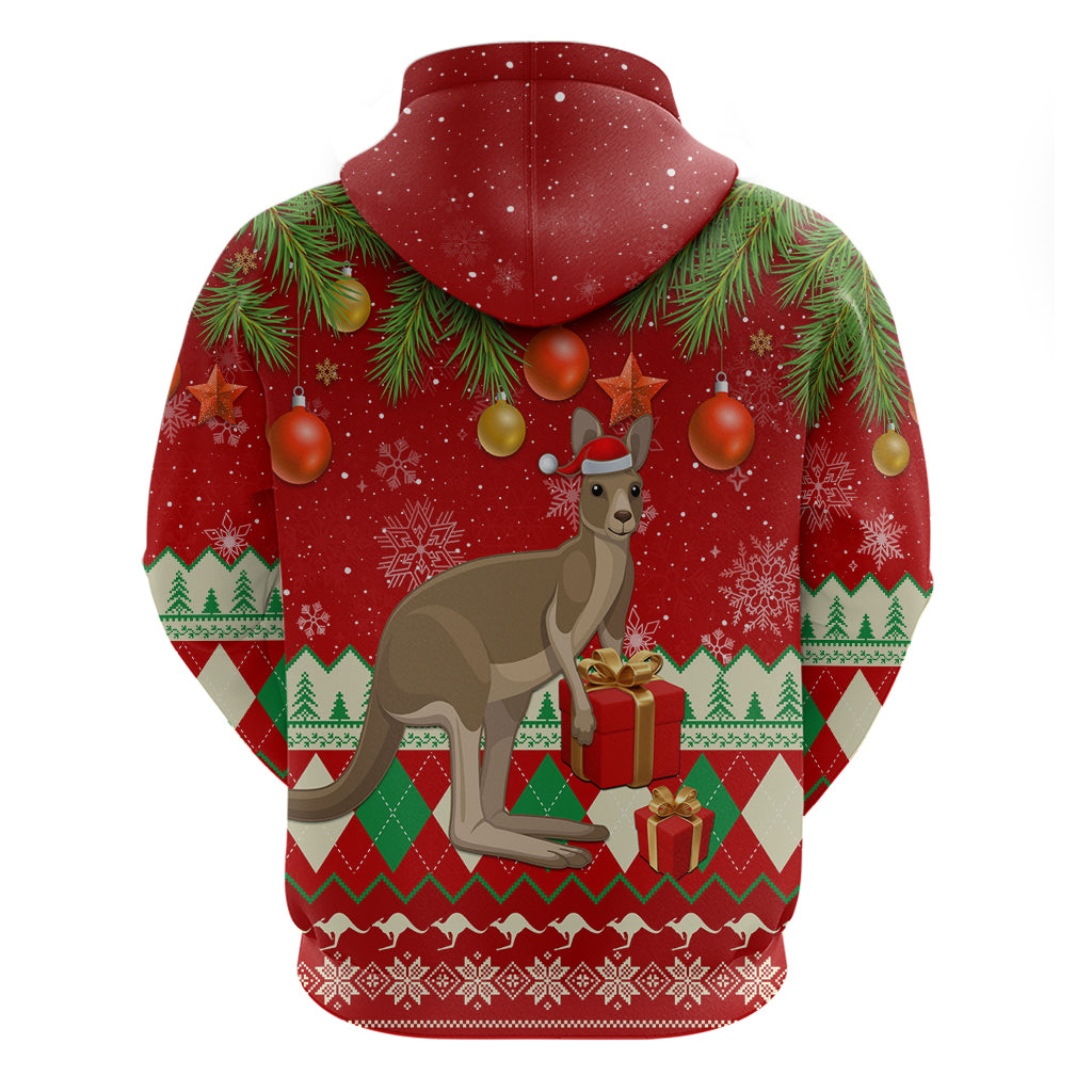 Australia Christmas Hoodie Aussie Kangaroo Santa Merry Xmas - Vibe Hoodie Shop