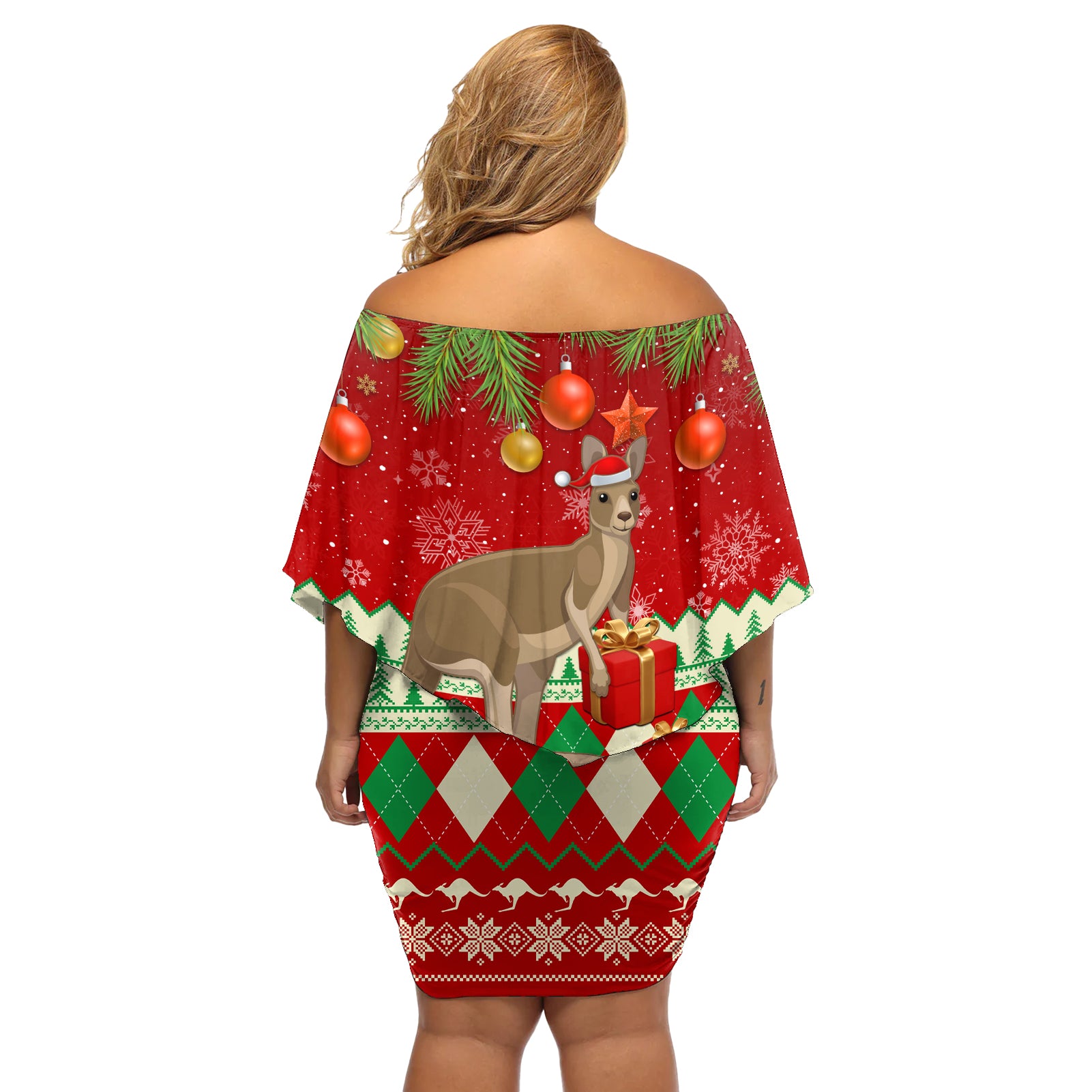 australia-christmas-off-shoulder-short-dress-aussie-kangaroo-santa-merry-xmas