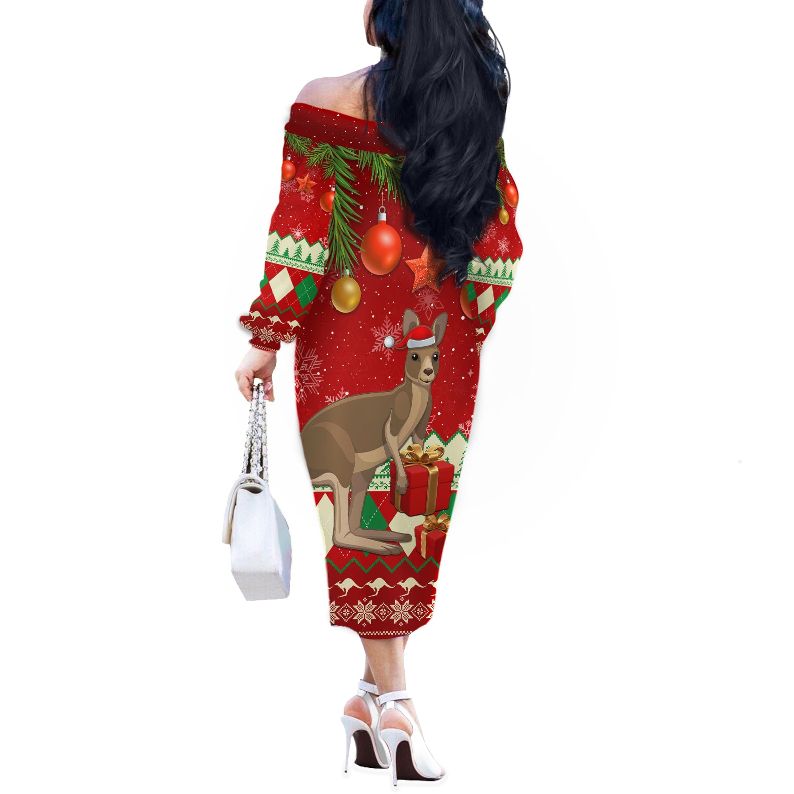 australia-christmas-off-the-shoulder-long-sleeve-dress-aussie-kangaroo-santa-merry-xmas