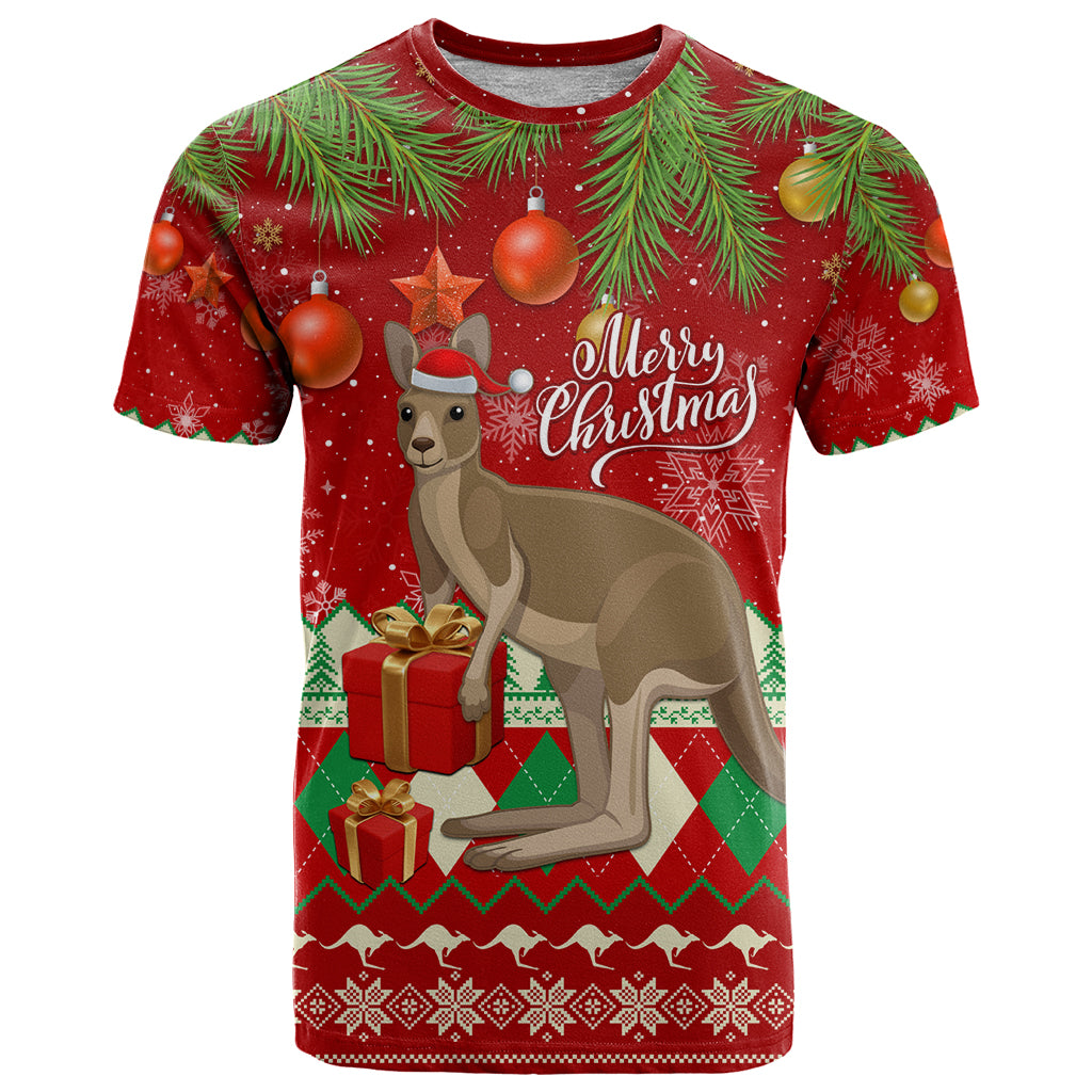 Australia Christmas T Shirt Aussie Kangaroo Santa Merry Xmas - Vibe Hoodie Shop