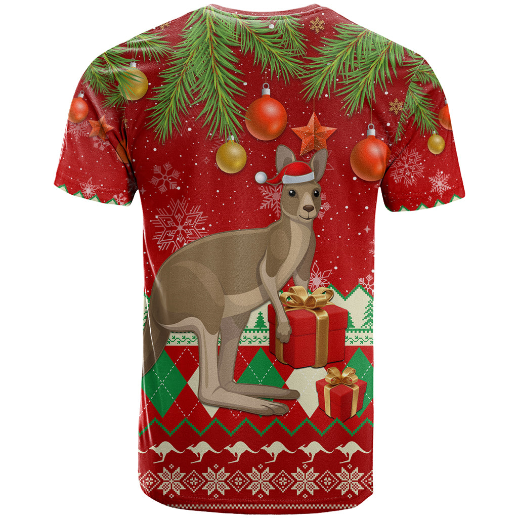 Australia Christmas T Shirt Aussie Kangaroo Santa Merry Xmas - Vibe Hoodie Shop