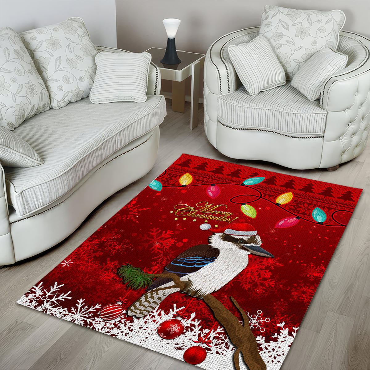 Australia Christmas Area Rug Aussie Kookaburra Santa Merry Xmas - Vibe Hoodie Shop