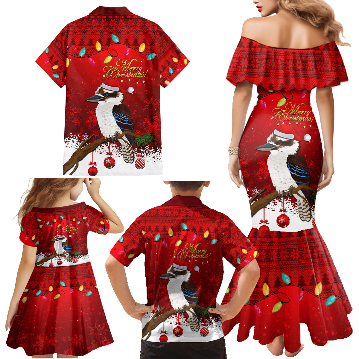 australia-christmas-family-matching-mermaid-dress-and-hawaiian-shirt-aussie-kookaburra-santa-merry-xmas