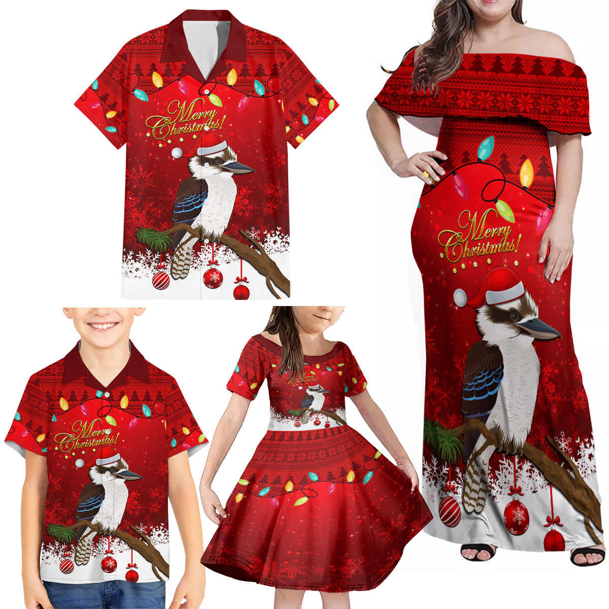 australia-christmas-family-matching-off-shoulder-maxi-dress-and-hawaiian-shirt-aussie-kookaburra-santa-merry-xmas