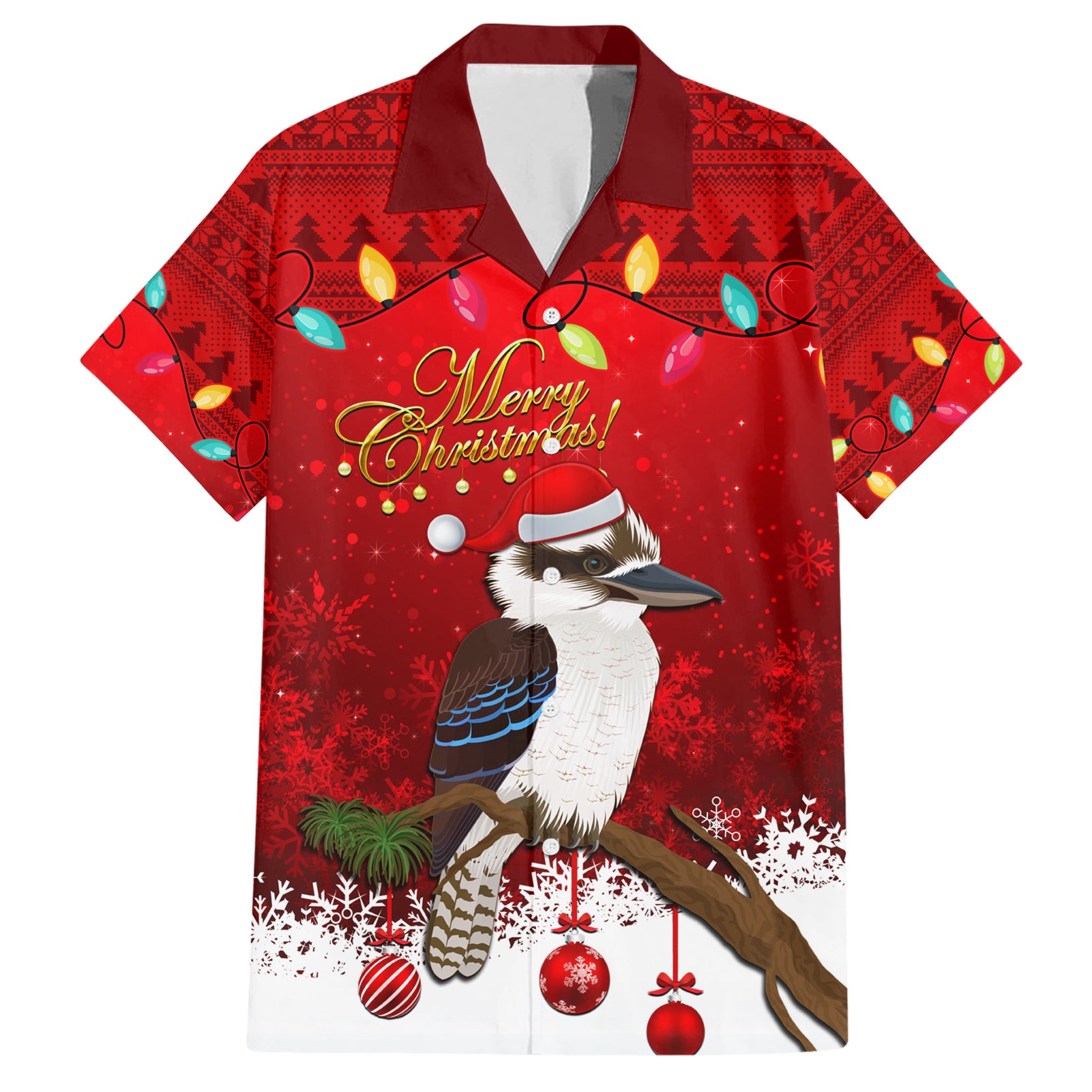 Australia Christmas Hawaiian Shirt Aussie Kookaburra Santa Merry Xmas - Vibe Hoodie Shop