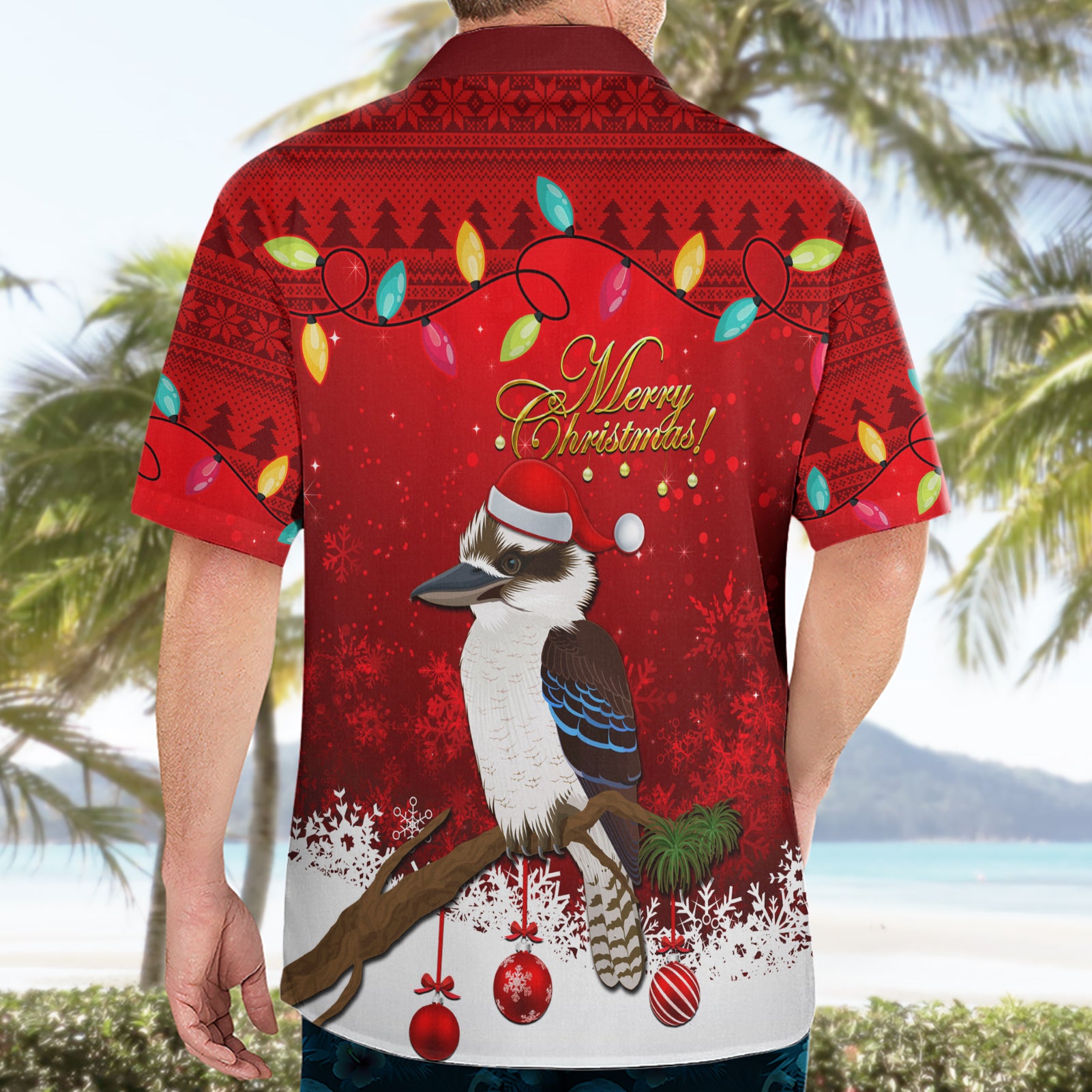 Australia Christmas Hawaiian Shirt Aussie Kookaburra Santa Merry Xmas - Vibe Hoodie Shop