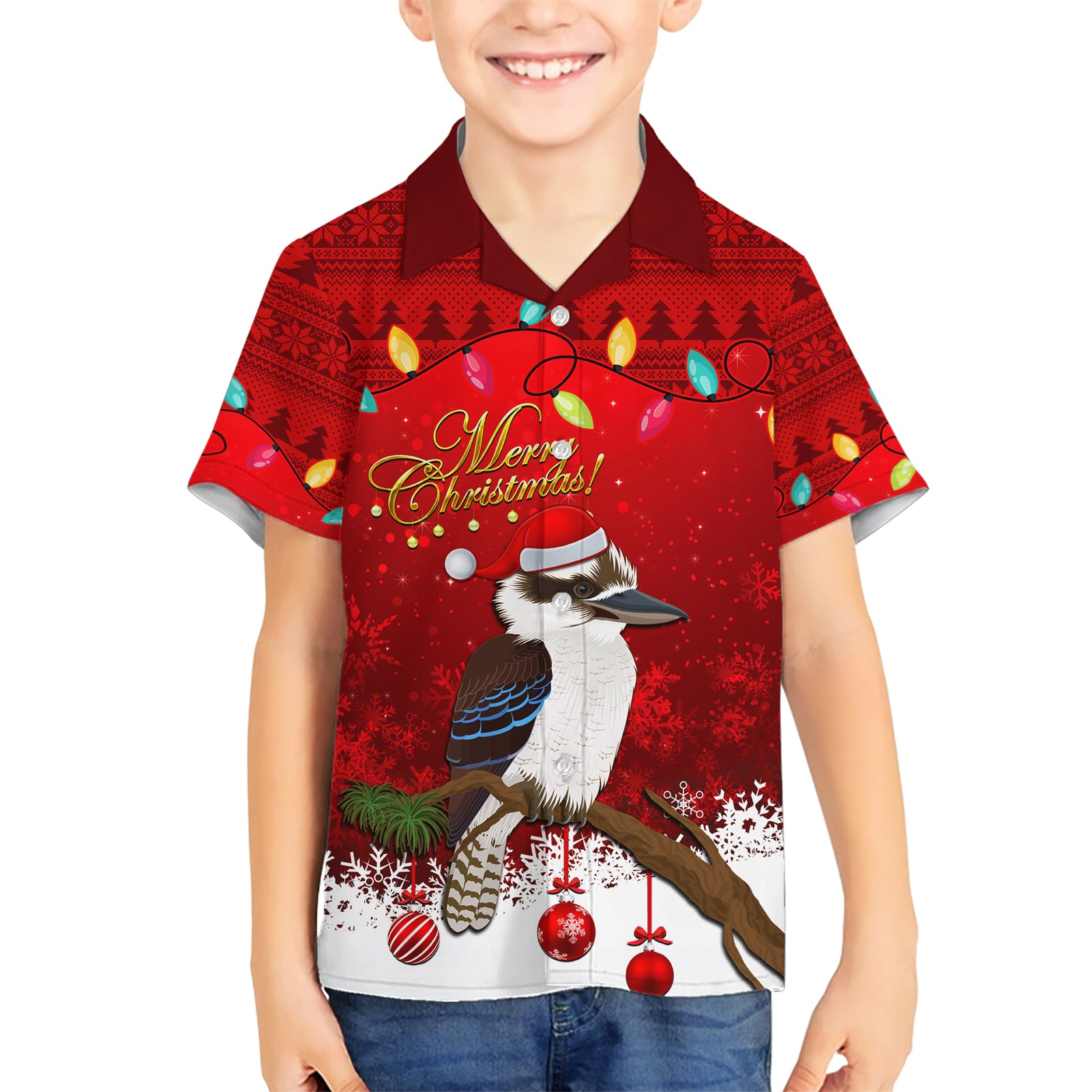 Australia Christmas Hawaiian Shirt Aussie Kookaburra Santa Merry Xmas - Vibe Hoodie Shop