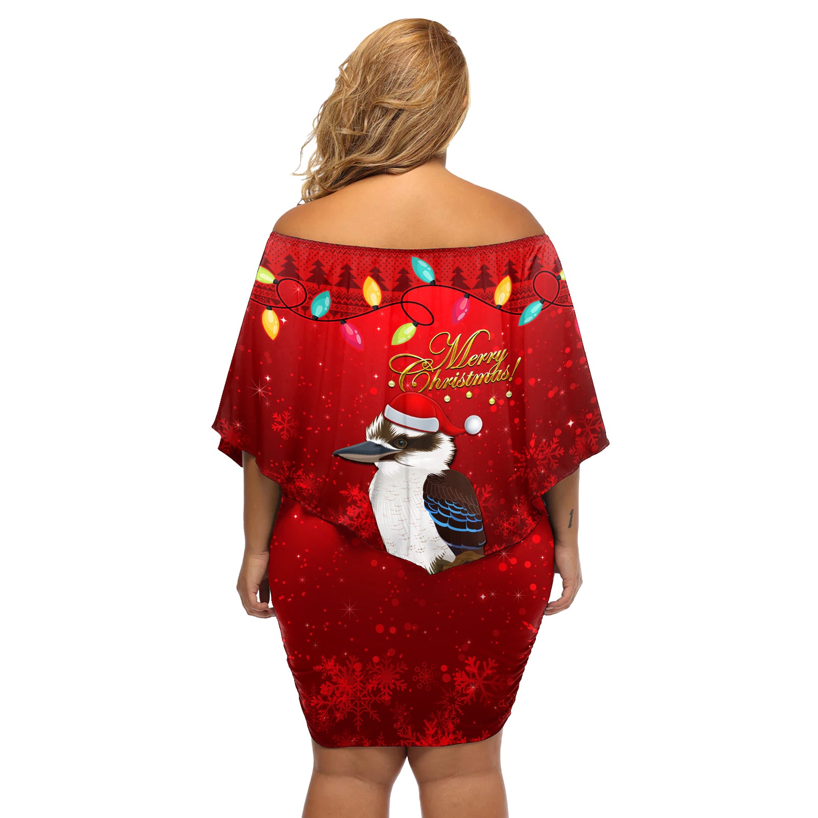 australia-christmas-off-shoulder-short-dress-aussie-kookaburra-santa-merry-xmas