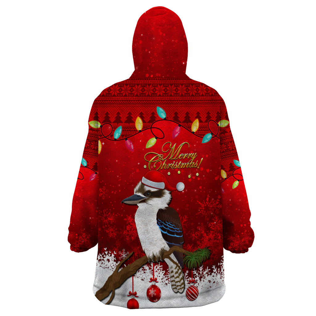 Australia Christmas Wearable Blanket Hoodie Aussie Kookaburra Santa Merry Xmas - Vibe Hoodie Shop