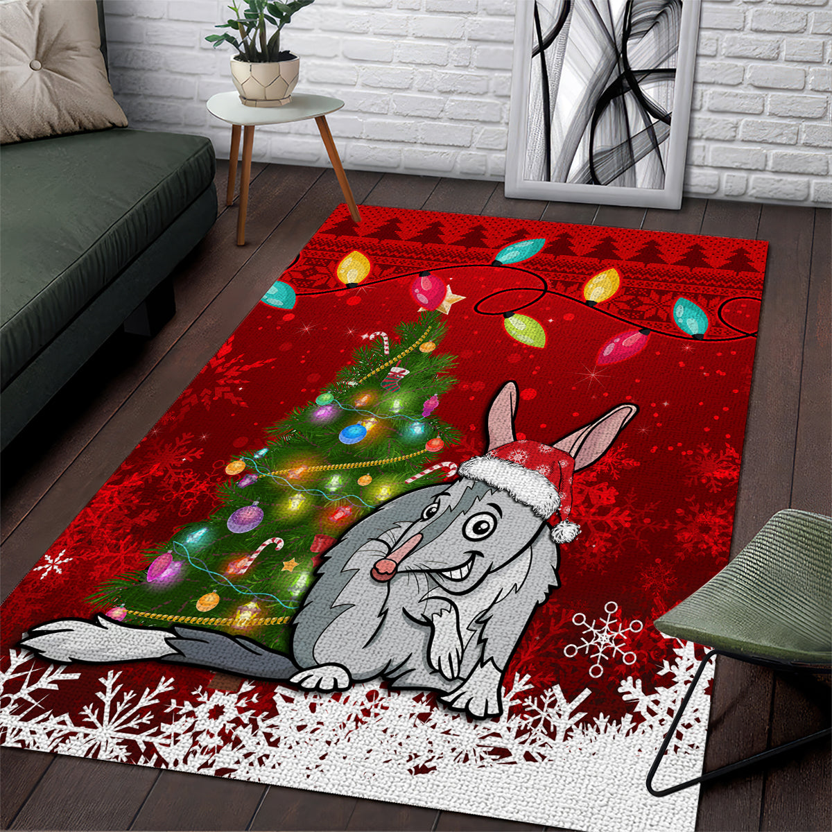 Australia Christmas Area Rug Aussie Bilby Santa Merry Xmas - Vibe Hoodie Shop