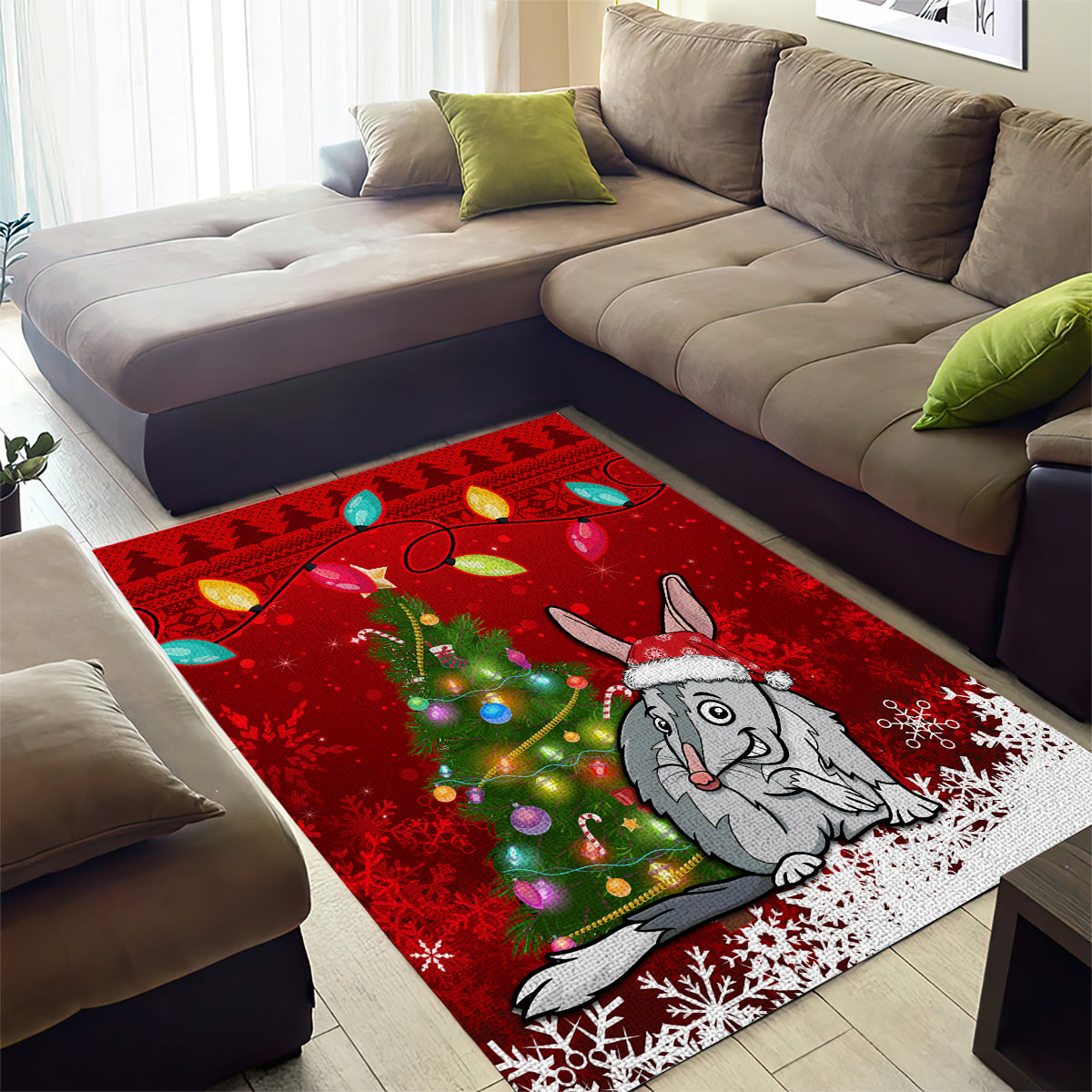 Australia Christmas Area Rug Aussie Bilby Santa Merry Xmas - Vibe Hoodie Shop