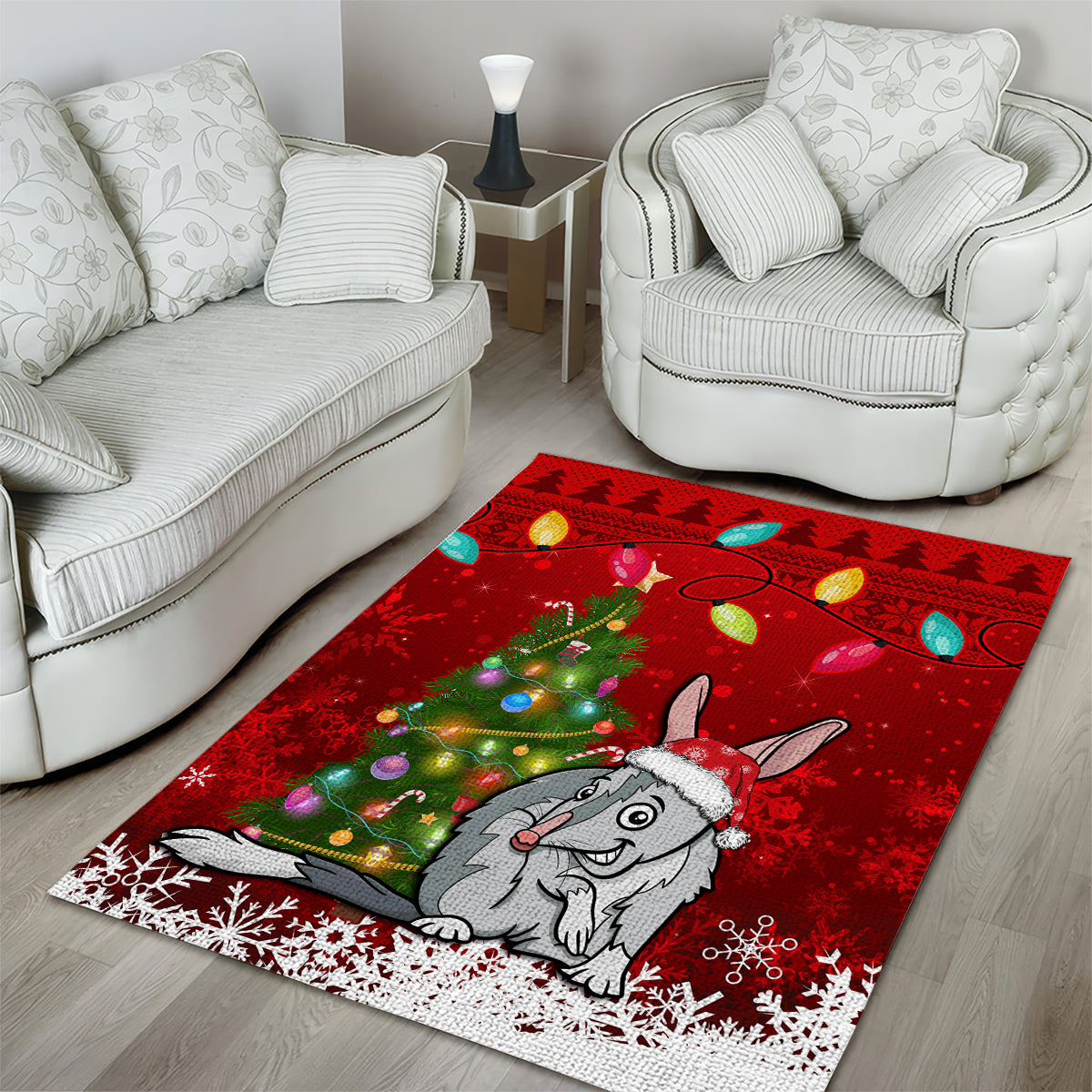 Australia Christmas Area Rug Aussie Bilby Santa Merry Xmas - Vibe Hoodie Shop