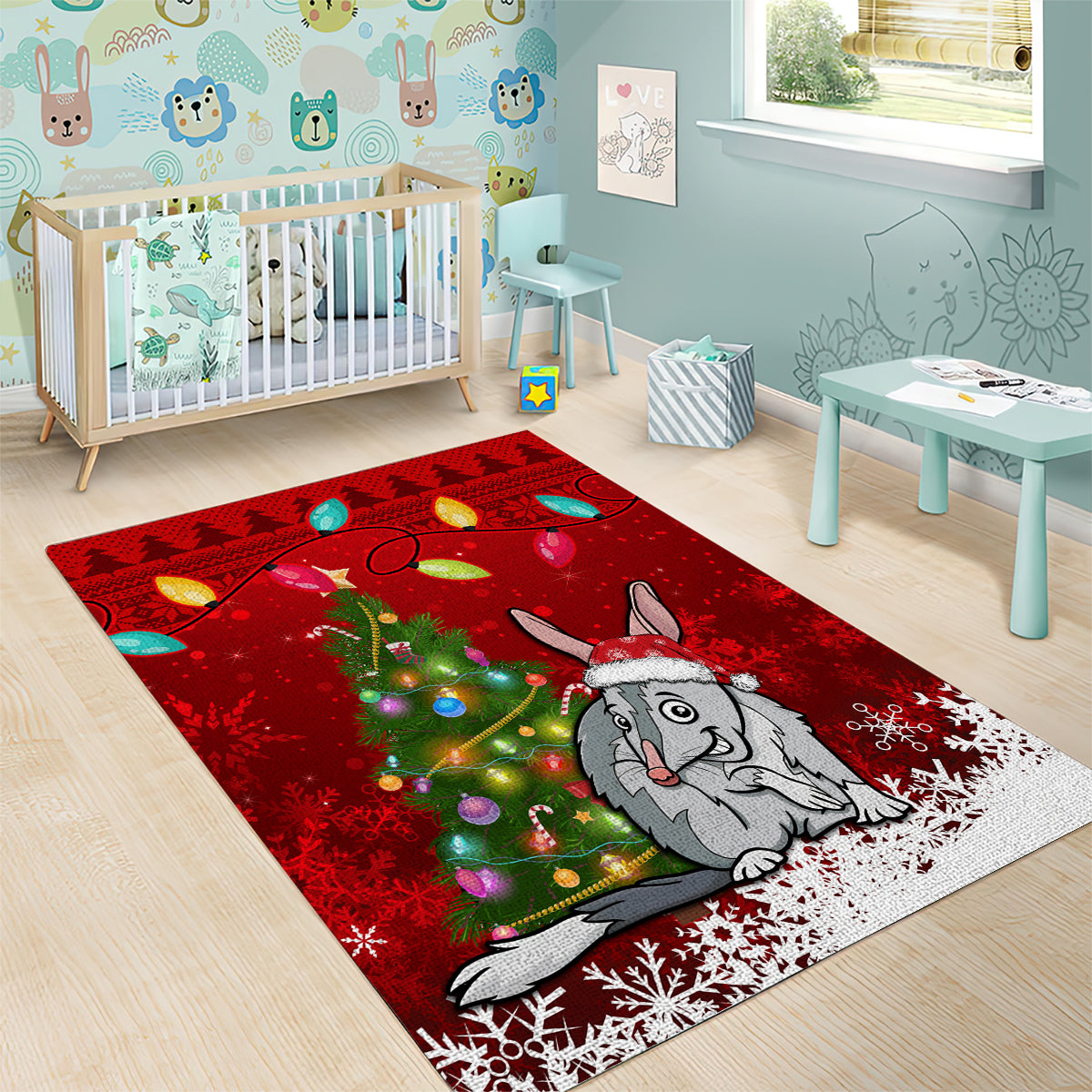 Australia Christmas Area Rug Aussie Bilby Santa Merry Xmas - Vibe Hoodie Shop