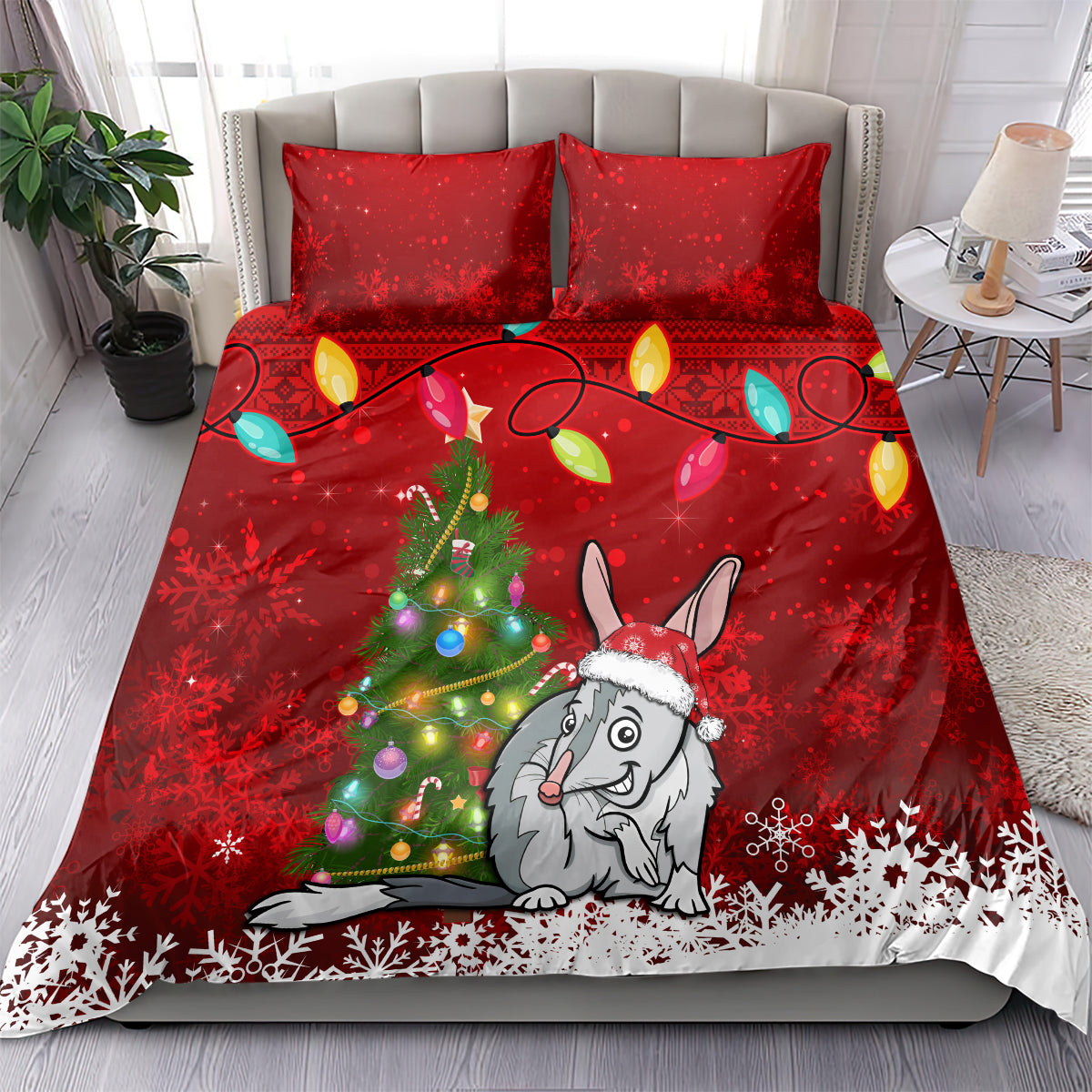 Australia Christmas Bedding Set Aussie Bilby Santa Merry Xmas - Vibe Hoodie Shop