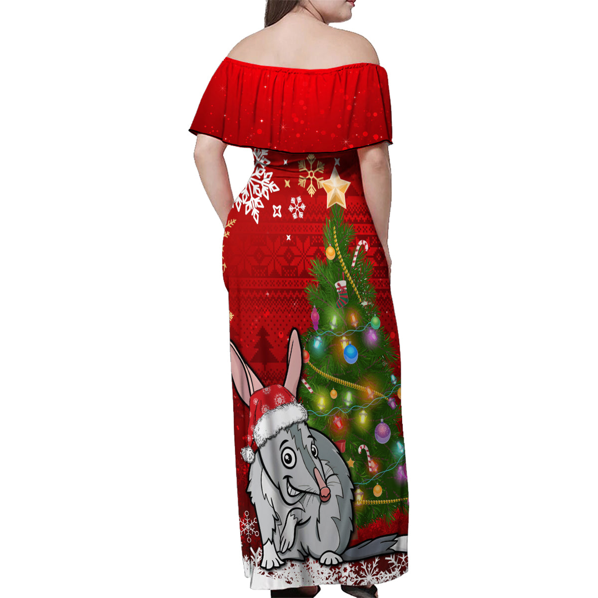 australia-christmas-family-matching-off-shoulder-maxi-dress-and-hawaiian-shirt-aussie-bilby-santa-merry-xmas