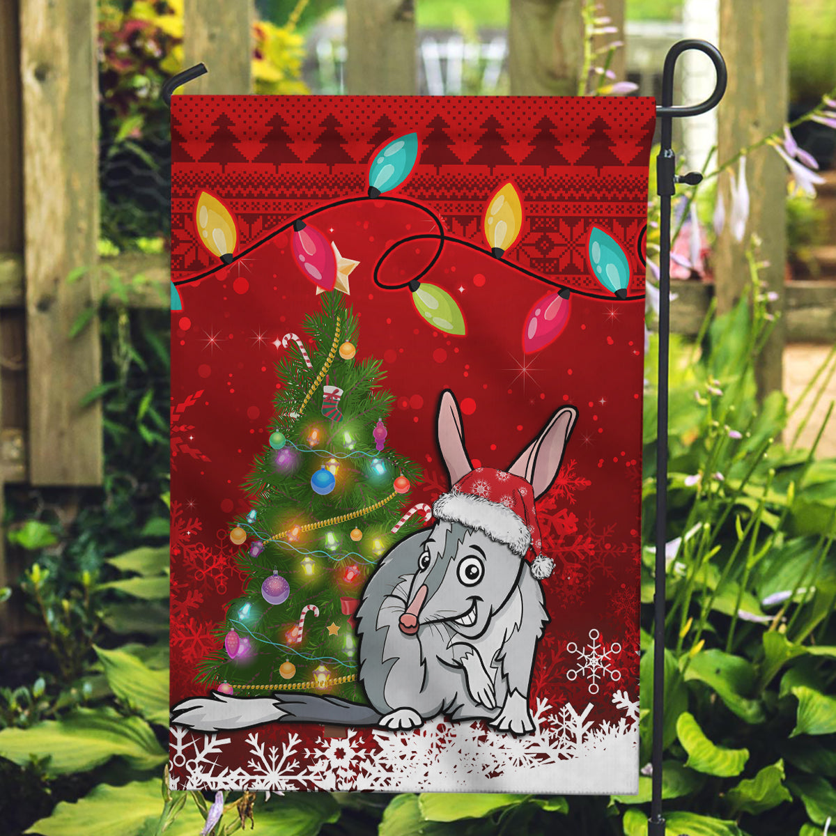 Australia Christmas Garden Flag Aussie Bilby Santa Merry Xmas - Vibe Hoodie Shop