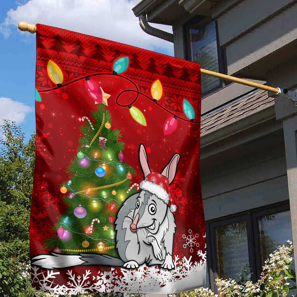 Australia Christmas Garden Flag Aussie Bilby Santa Merry Xmas - Vibe Hoodie Shop